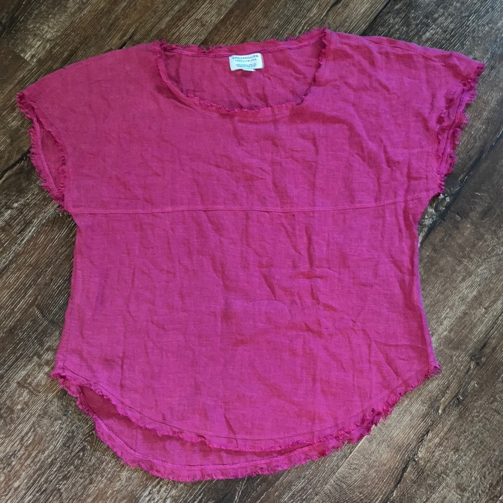 EmilyPhillips Nashville The Perfect Tee Raspberry Linen small